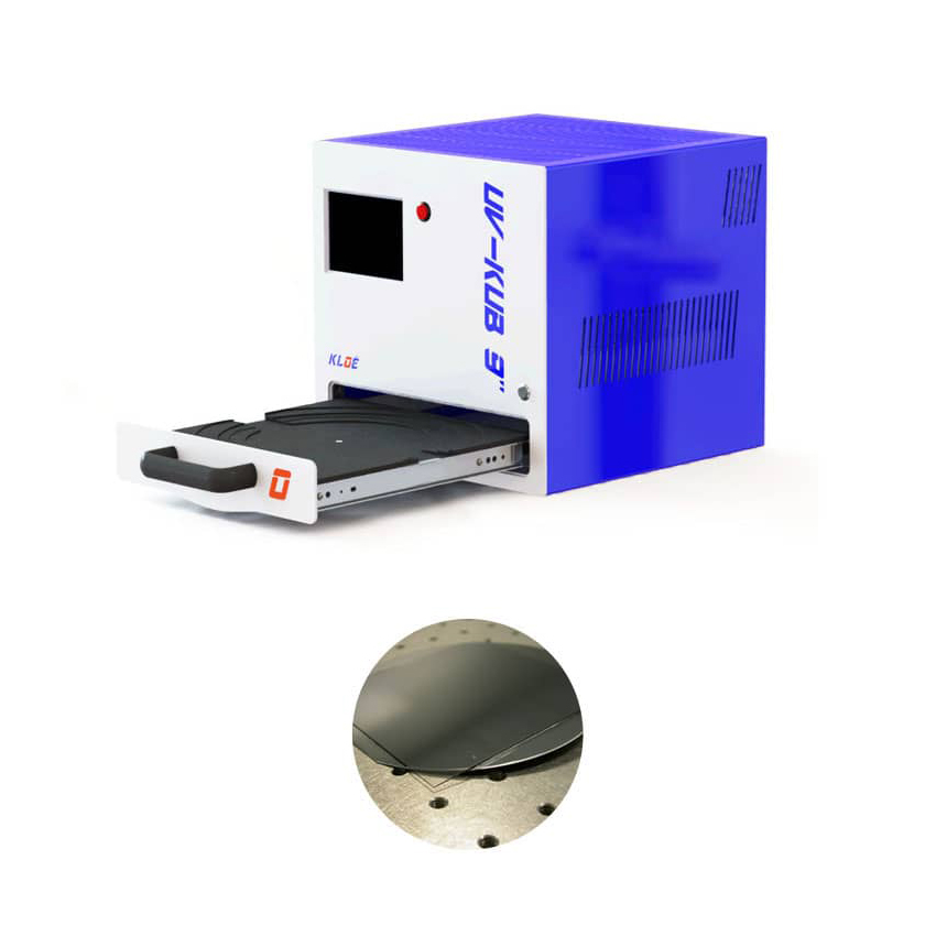 Insolateur UV UV-KUB 9 avec tiroir ouvert et un exemple d'application