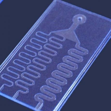 Exemple de dispositif microfluidique : plaquette