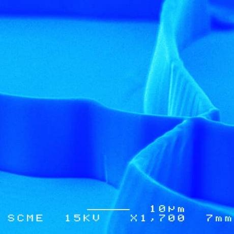 Example of surface functionalization device: curved microwalls